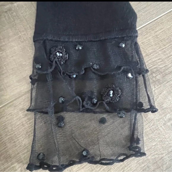 Storybook Knits Cardigan Large Sequin Lace Mobwife Black Beaded‎ Embellished Net - Picture 10 of 12